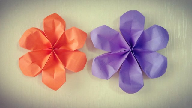 亲子折纸教学:唯美六瓣花,让孩子爱上折纸