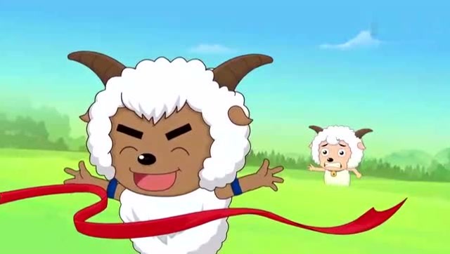 喜羊羊和沸羊羊赛跑, 快到终点时候, 喜羊羊鞋子突然掉了!