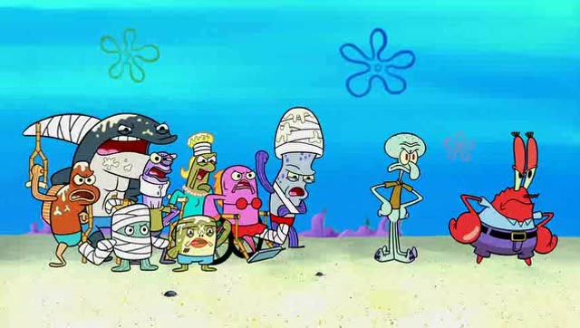 海绵宝宝打伤了碧琪堡所有人,包括鲨鱼,全都来报仇,死定了