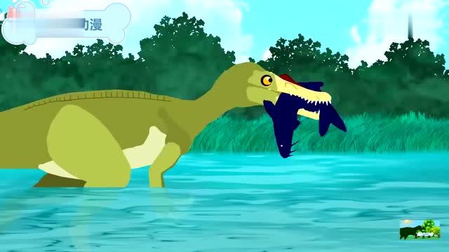 恐龙抓鱼吃,霸王龙最弱动漫