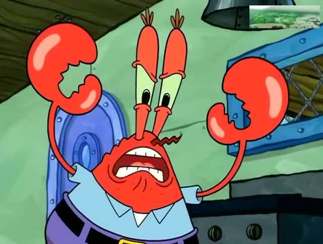 《海绵宝宝》蟹老板因为愤怒面瘫,成为「僵脸怪」,好像外星人!