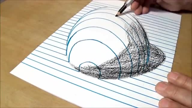 学画半球立体画!