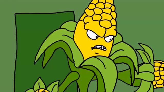 植物大战僵尸动画,战斗力爆表的玉米射手