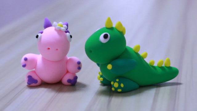 可爱的超轻黏土小恐龙教程,简单易学