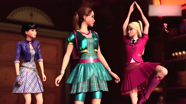 《芭比之公主学校》艾拉闯红外线上不忘秀体操,布莱尔看得心惊胆颤