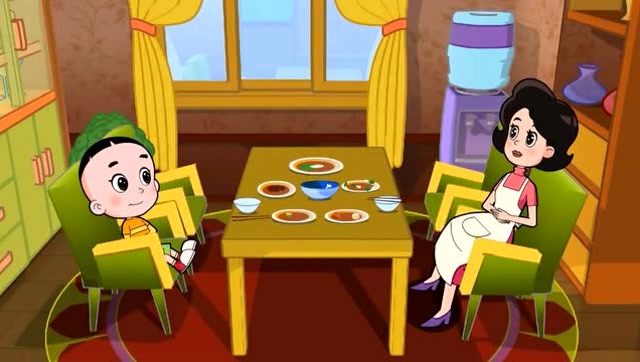 大头儿子吃饭吃撑了