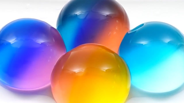 制作渐变色可食用水信玄饼果冻蛋糕展示