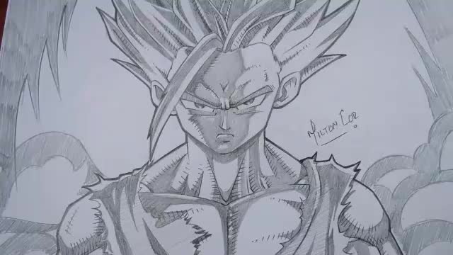 如何绘制悟空超级赛亚人龙珠