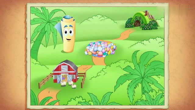 爱冒险的朵拉:朵拉询问地图熊宝宝的家在哪里,怎么回家