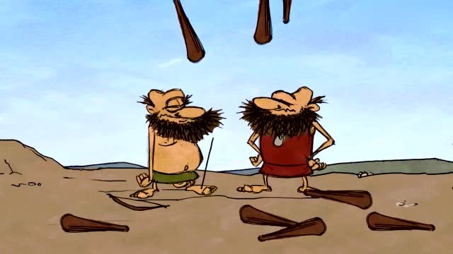 两个原始人比赛捕猎,但是我怎么感觉在玩智商竞赛!