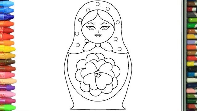 趣味简笔画:画可爱套娃