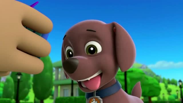 汪汪队  狗狗们全体来到了水塔阿奇利用绳子拉动了水塔