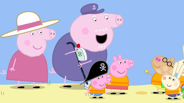 小马佩德罗寻找到了一枚硬币,猪爷爷觉得他真是厉害