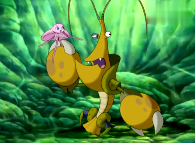 小鲤鱼历险记:看见龙虾欺负美美,双面龟怒了,一口咬掉他的虾须