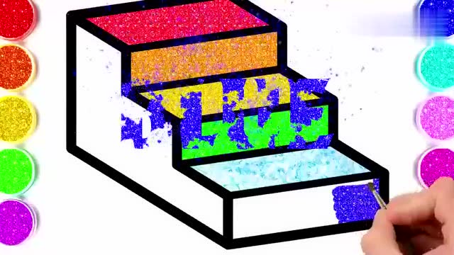 儿童益智趣味简笔画:画彩色楼梯