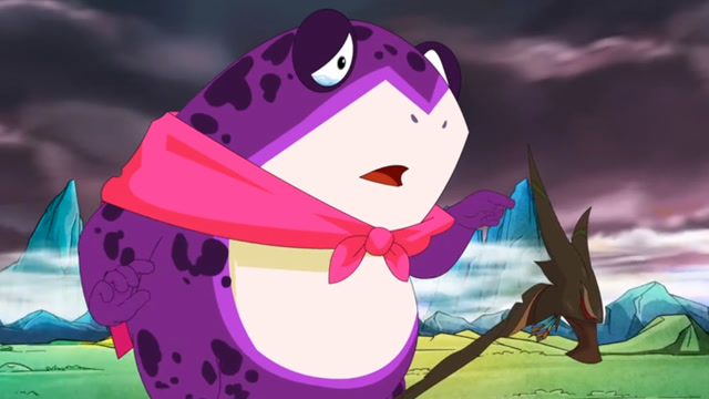 万魔杖扎在了蛤蟆头领的脚上,他疼的非常厉害