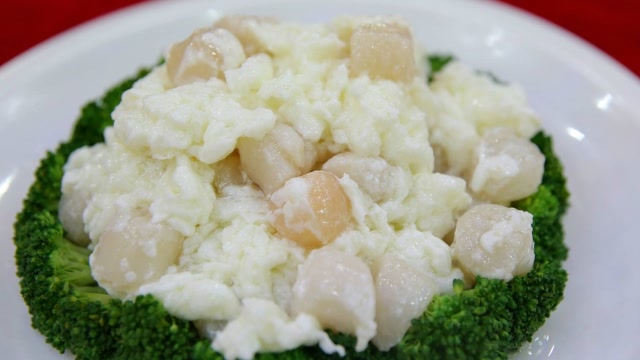 新鲜年菜芙蓉鲜贝,滑滑嫩嫩,营养美味!