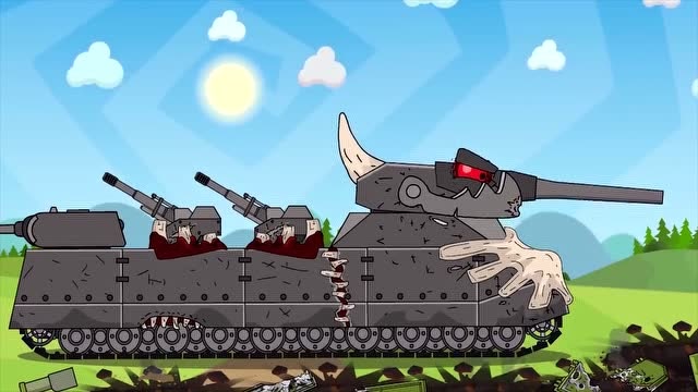 坦克世界搞笑动画:破烂kv44对战牛角利维坦,真是强强对决!