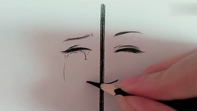 漫画大神画一幅画一半是哭脸一半是笑脸网友看着好心酸