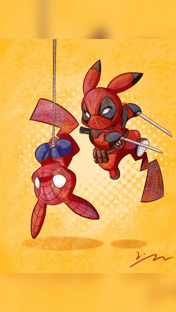 手绘蜘蛛侠皮卡丘