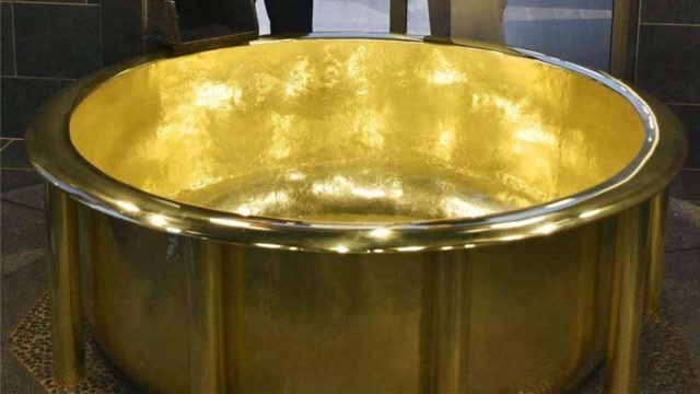 国外制作最大的黄金浴缸,通体纯金价值8亿,还打破了世界纪录