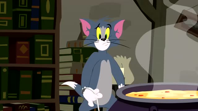 猫和老鼠:喝掉大锅里的药水后,汤姆全身变成了黑色