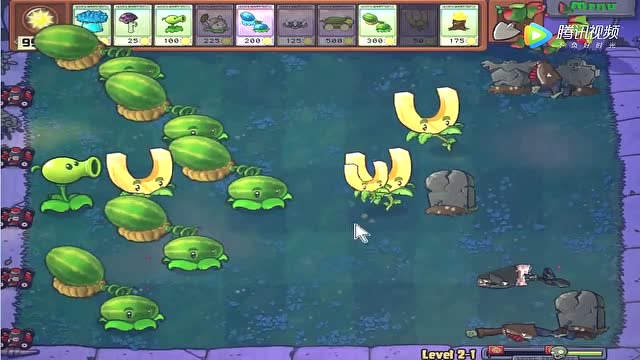 当西瓜投手和加农炮同时攻击,僵族-惹不起,惹不起!