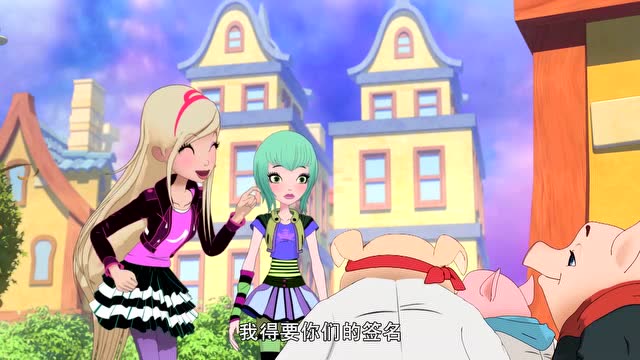 《皇家趣学院》霍克力气小,没接稳床,幸好奥戴利亚的长发接住了