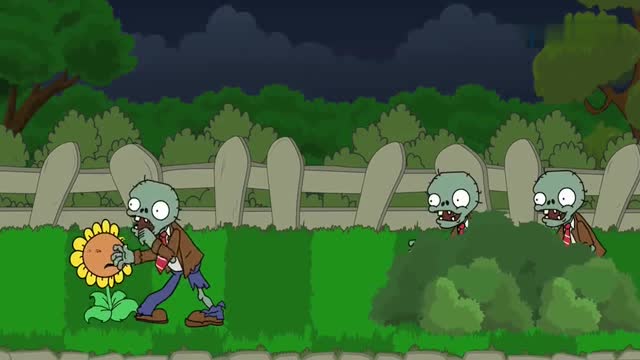 植物大战僵尸动画版:僵尸夜袭农夫家!进入陷阱!被打败