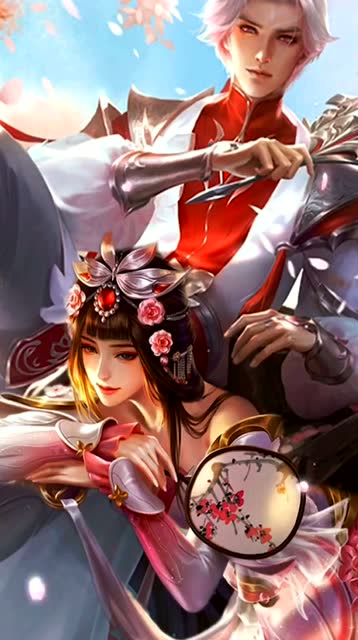 王者荣耀:诸葛亮武陵仙君和甄姬游园惊梦壁纸,这俩看起来好搭呀