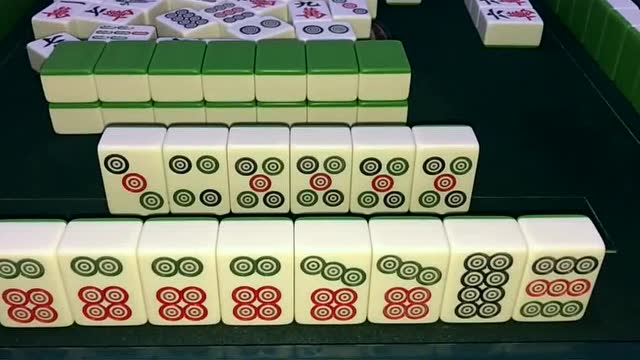 小伙打麻将是个新手,牌倒是一副好牌,就是摸到四个六筒不会打了