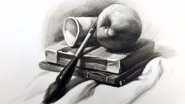 北京校尉美术徐峰老师素描静物毛笔课件讲解