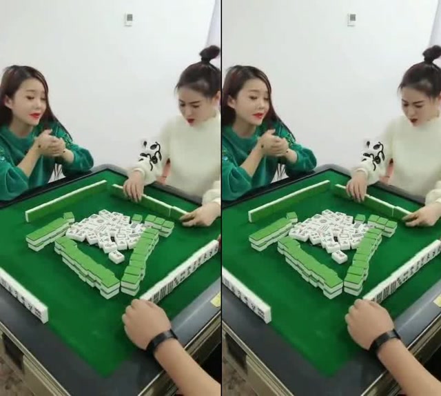 妹子打麻将怕点炮,没想到下家也摸张红中,结局搞笑了