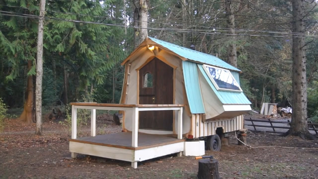 带"翅膀"的小房子,"翅膀"张开,空间变大一倍