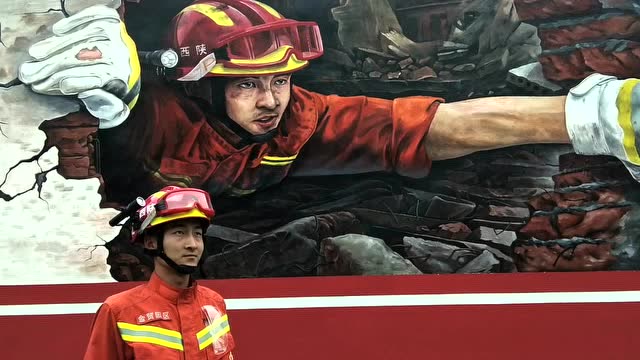 原创消防救援题材墙绘