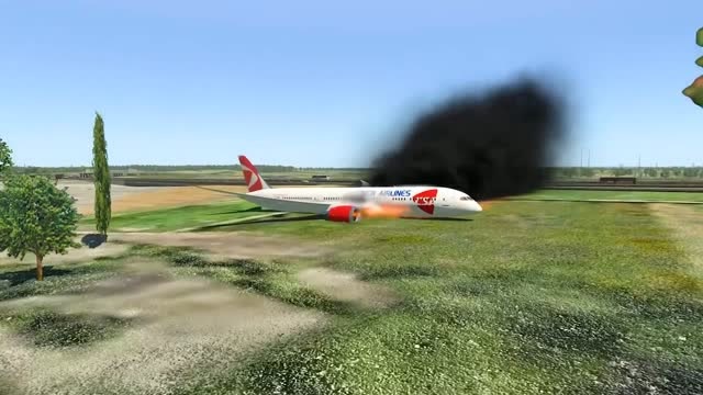 动画模拟波音787客机起飞后因严重颠簸坠毁太吓人了