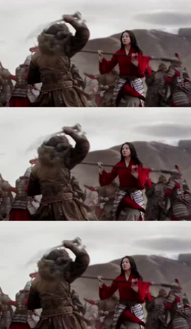 花木兰刘亦菲马背上翻跟头!