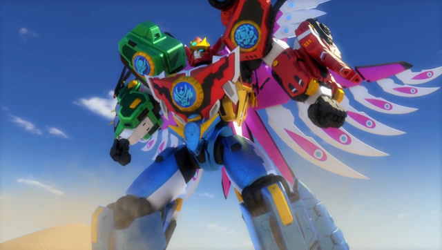 神兽金刚 林聪召唤麒麟机甲 五圣兽合体