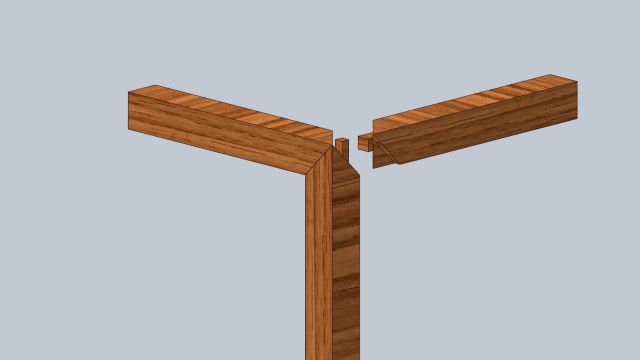 三碰肩榫卯结构的制作动画演示整体结构一目了然