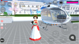 樱花校园模拟器：公主带着刚出生不久的儿子在宫殿体验坐直升飞机