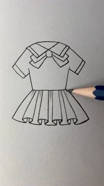 水手服裙子简笔画你学会了吗