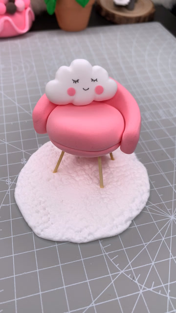 超轻粘土粉红沙发椅