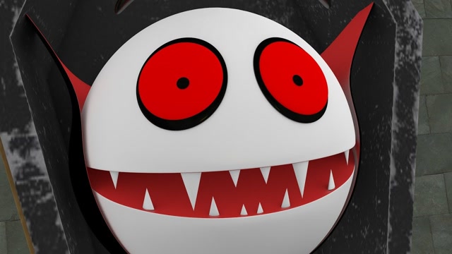 吃豆人动画:小吃豆人在城堡迷宫与吸血鬼吃豆人大战