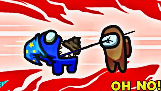 amongus:内鬼小蓝刀了一名船员,结局它憋屈的出局了.