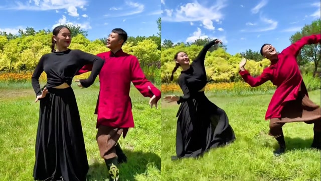 印小天与女友人跳蒙古舞,舞姿洒脱灵动显功底,表情陶醉十分抢镜