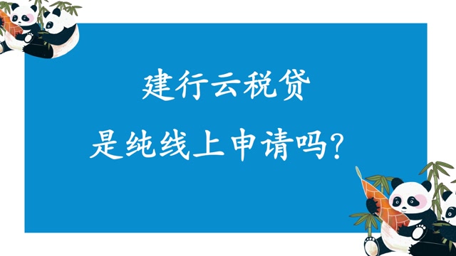 建行云税贷是纯线上申请吗?