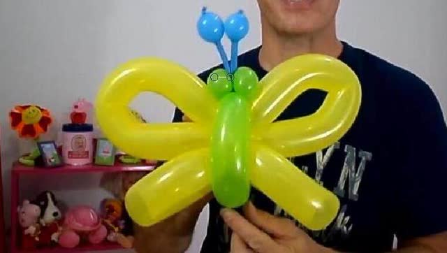 气球造型蝴蝶长条气球魔术气球造型教程