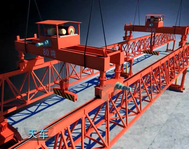 联合架桥机架设动画图片