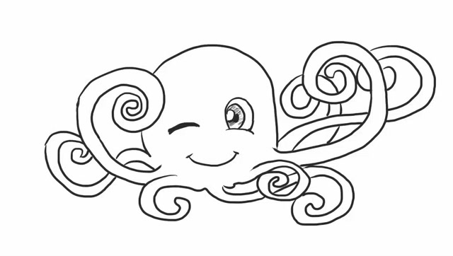 可爱章鱼幼儿亲子简笔画 宝宝轻松学画画