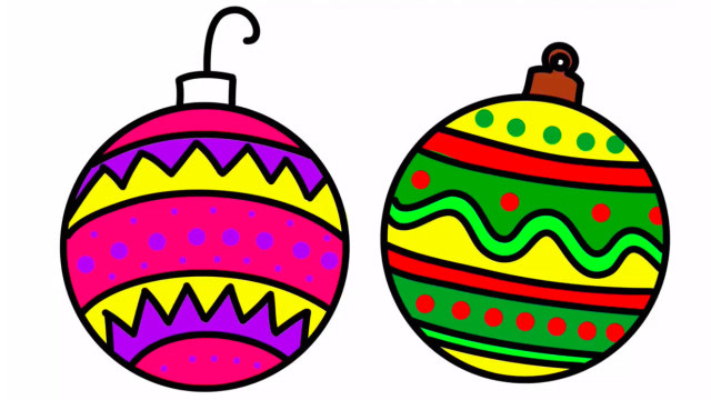 简笔画彩球装饰品